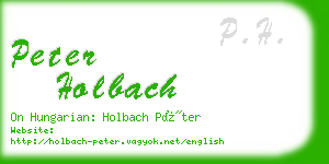 peter holbach business card